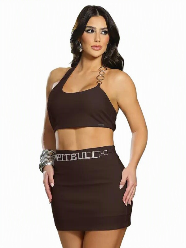 Imagem do produto Conjunto Feminino Saia e Cropped Pit Bull - 95671