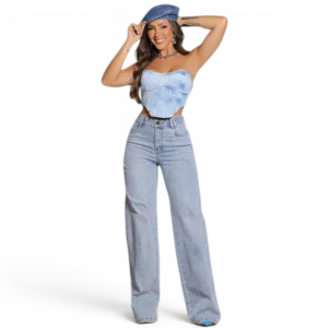 Calça Jeans Feminina Wide Leg Sofisticada Pit Bull - 89515