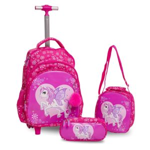 Kit Escolar Mochila Unicórnio Feminina Rosa | Flávio's Calçados