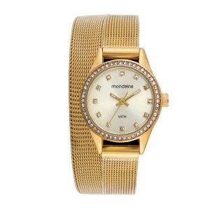 Relógio Feminino Casual Mondaine Dourado | Flávio's Calçados