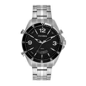 Relógio Masculino Mondaine Anadigi Prata Casual | Flávio's Calçados