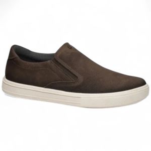 Sapatênis Slip On Pegada em Couro Chocolate | Conforto & Estilo | Flávio's Calçados