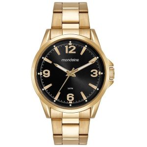 Relógio Masculino Dourado Mondaine estilo e conforto | Flávio's Calçados