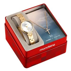 Kit Relógio Feminino Mondaine com Colar e Pingente | Flávio's Calçados