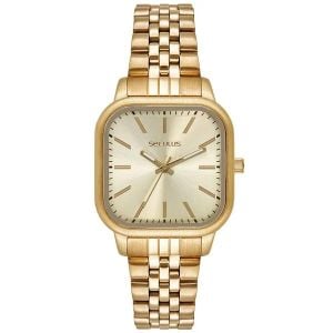 Relógio Feminino Dourado Minimalista Seculus | Estilo e Conforto | Flávio's Calçados