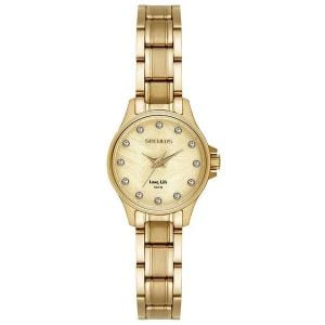 Relógio Feminino Dourado Seculus Cristais | Flávio's Calçados