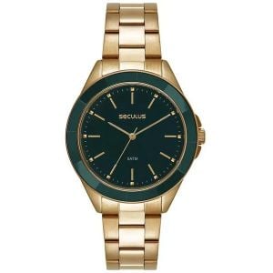 Relógio Feminino Analógico Dourado Seculus | Estilo e Durabilidade | Flávio's Calçados