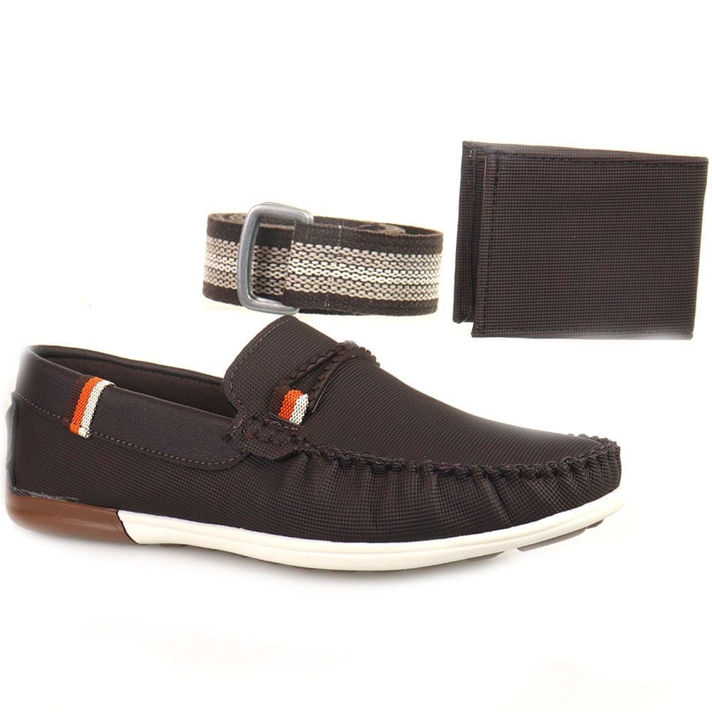 Mocassim West Line Masculino Kit Carteira+Cinto Conforto e Estilo | Flávio's Calçados