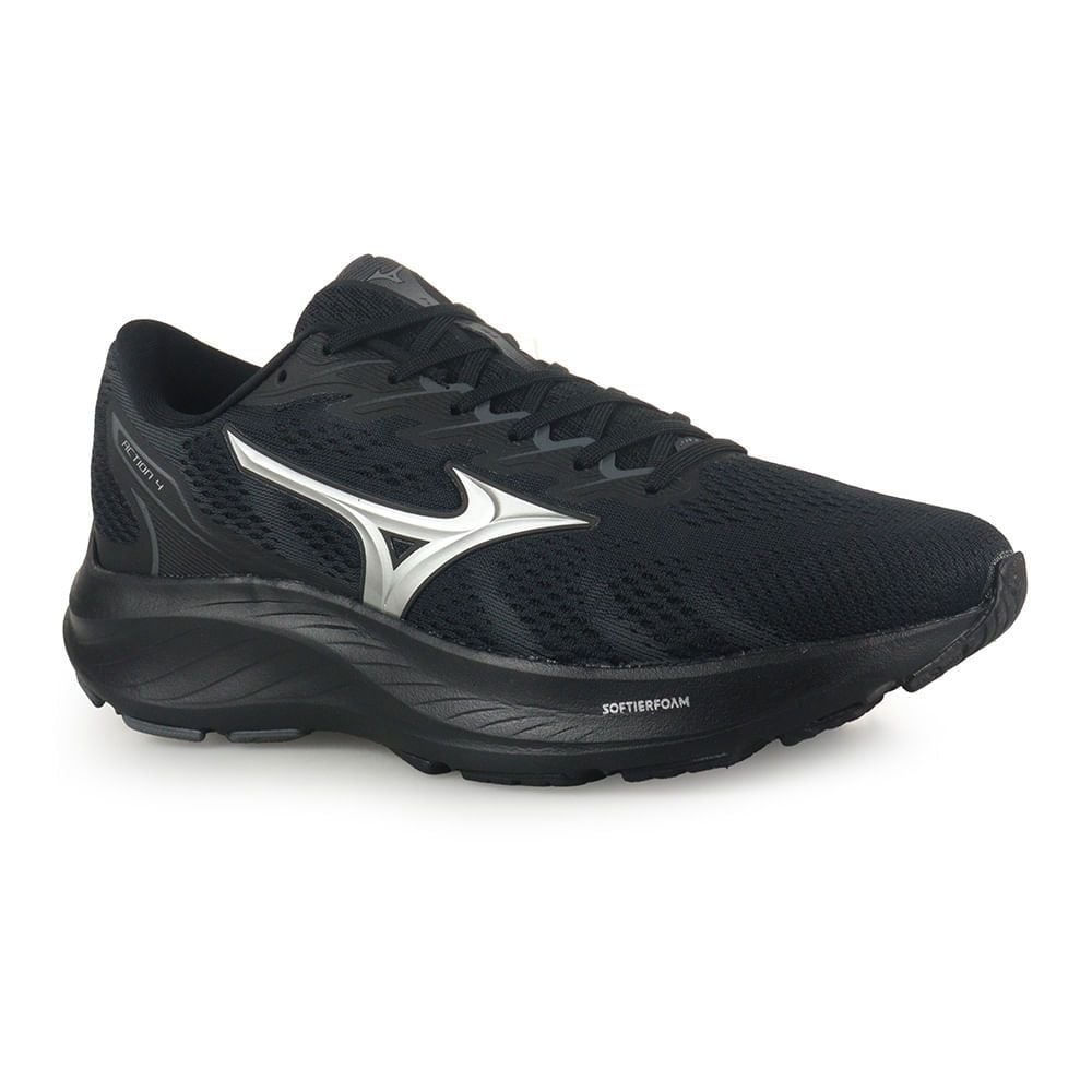 Tênis Masculino Esportivo Mizuno Action 4 Preto Confortável | Flávio's Calçados