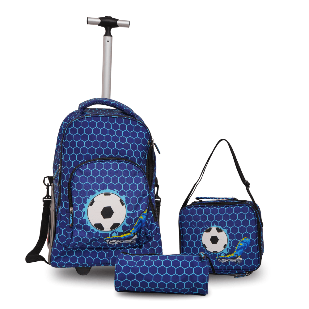 Kit Escolar Mochila de Rodinhas Futebol Masculino | Flávio's Calçados