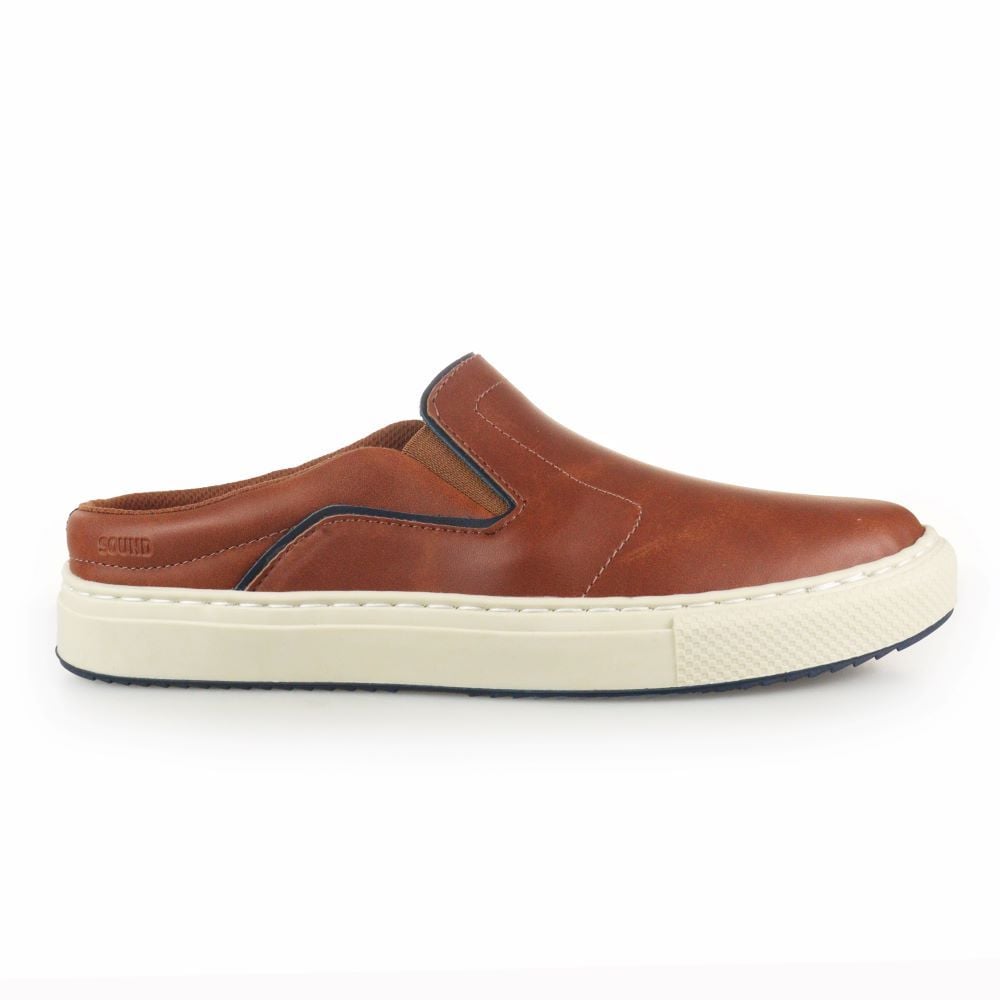 Sapatenis Masculino Casual Sound Caramelo/Preto | Conforto e Estilo | Flávio's Calçados