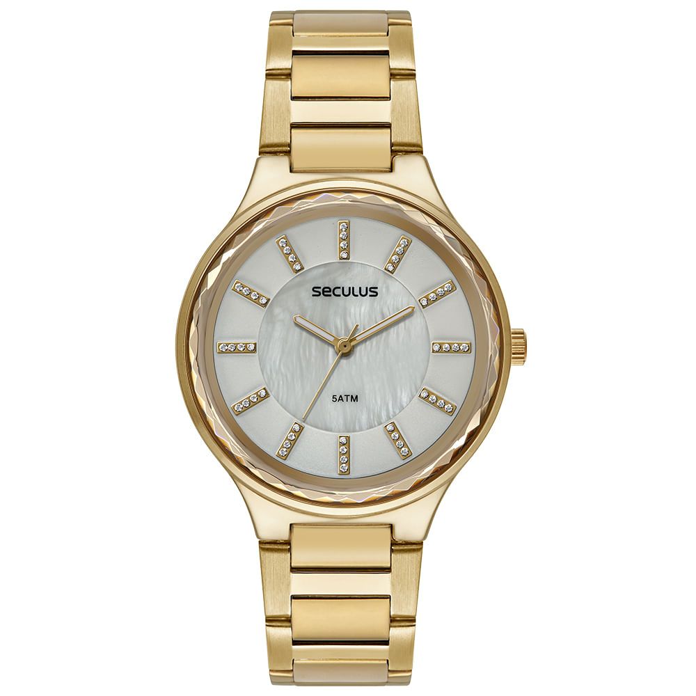 Relógio Feminino Casual Seculus Dourado – Elegância e Praticidade | Flávio's Calçados