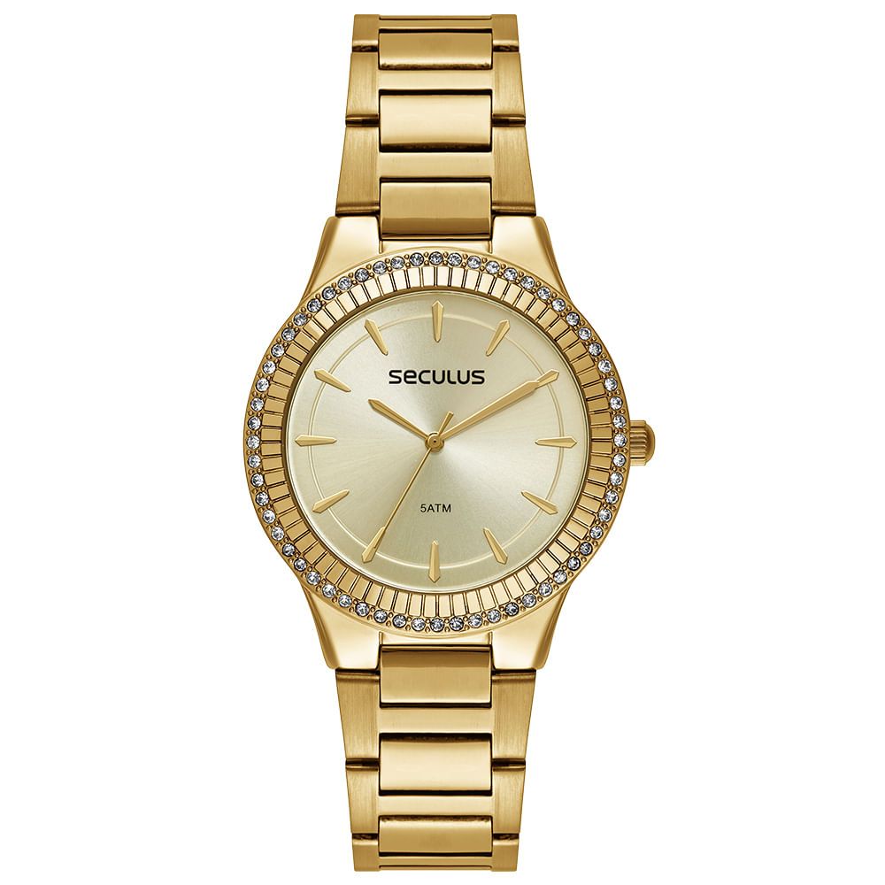 Relógio Feminino Casual Seculus Dourado - Elegância no dia a dia | Flávio's Calçados