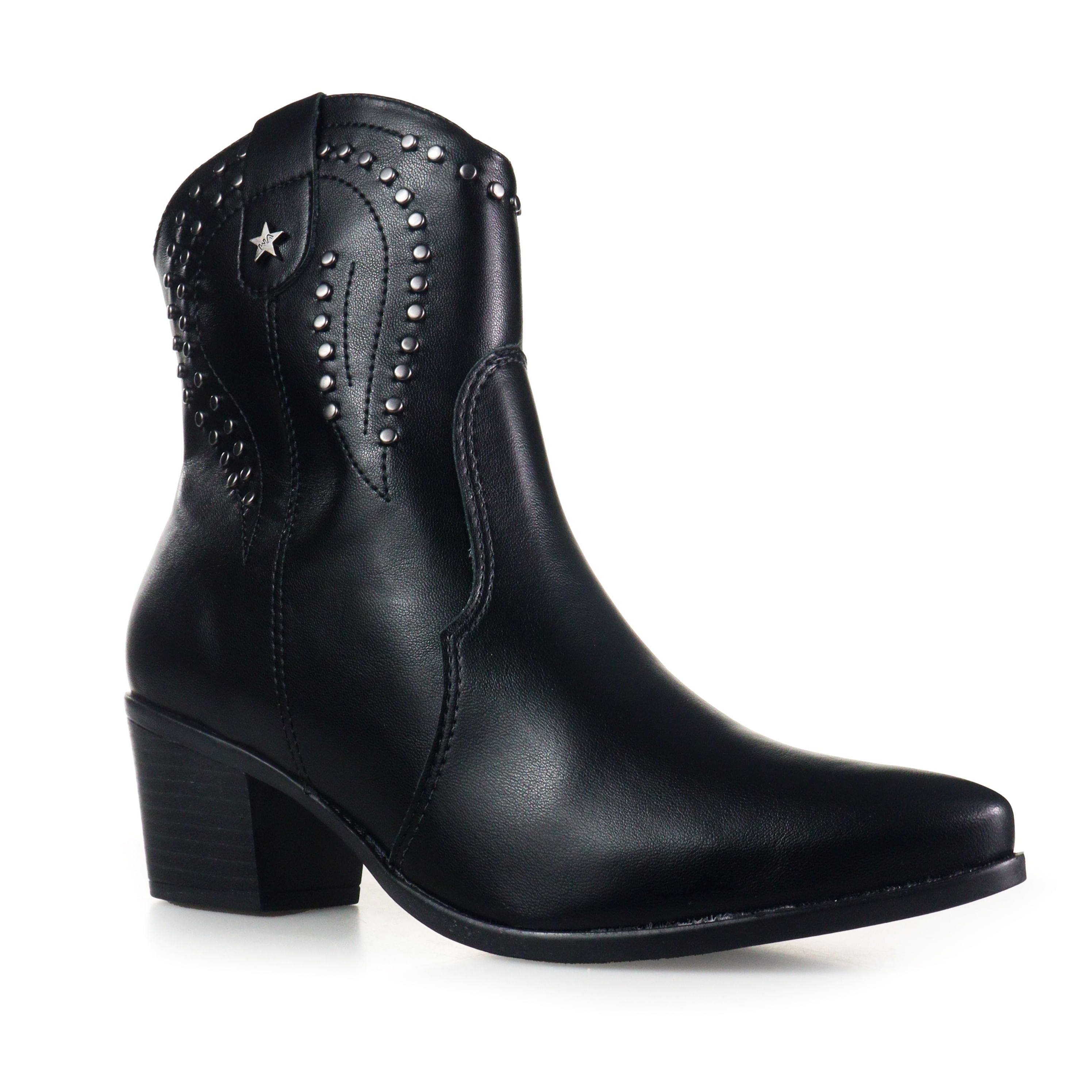 Bota Feminina Cano Médio Western Via Marte Preto | Flávio's Calçados