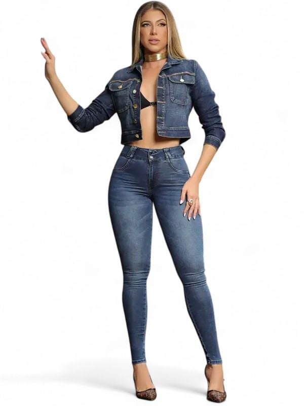 Calça Skinny Modeladora Pit Bull Jeans Lavado Escuro | Flávio's Calçados