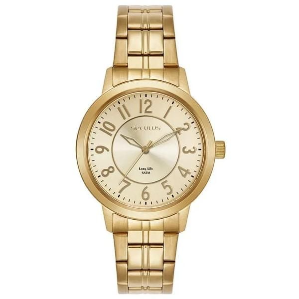Relógio Feminino Dourado Madre Pérola Seculus | Flávio's Calçados