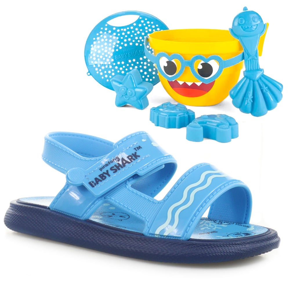 Imagem do produto Sandália Bebê Masculina Grendene Kids Baby Shark - 22957-AT568