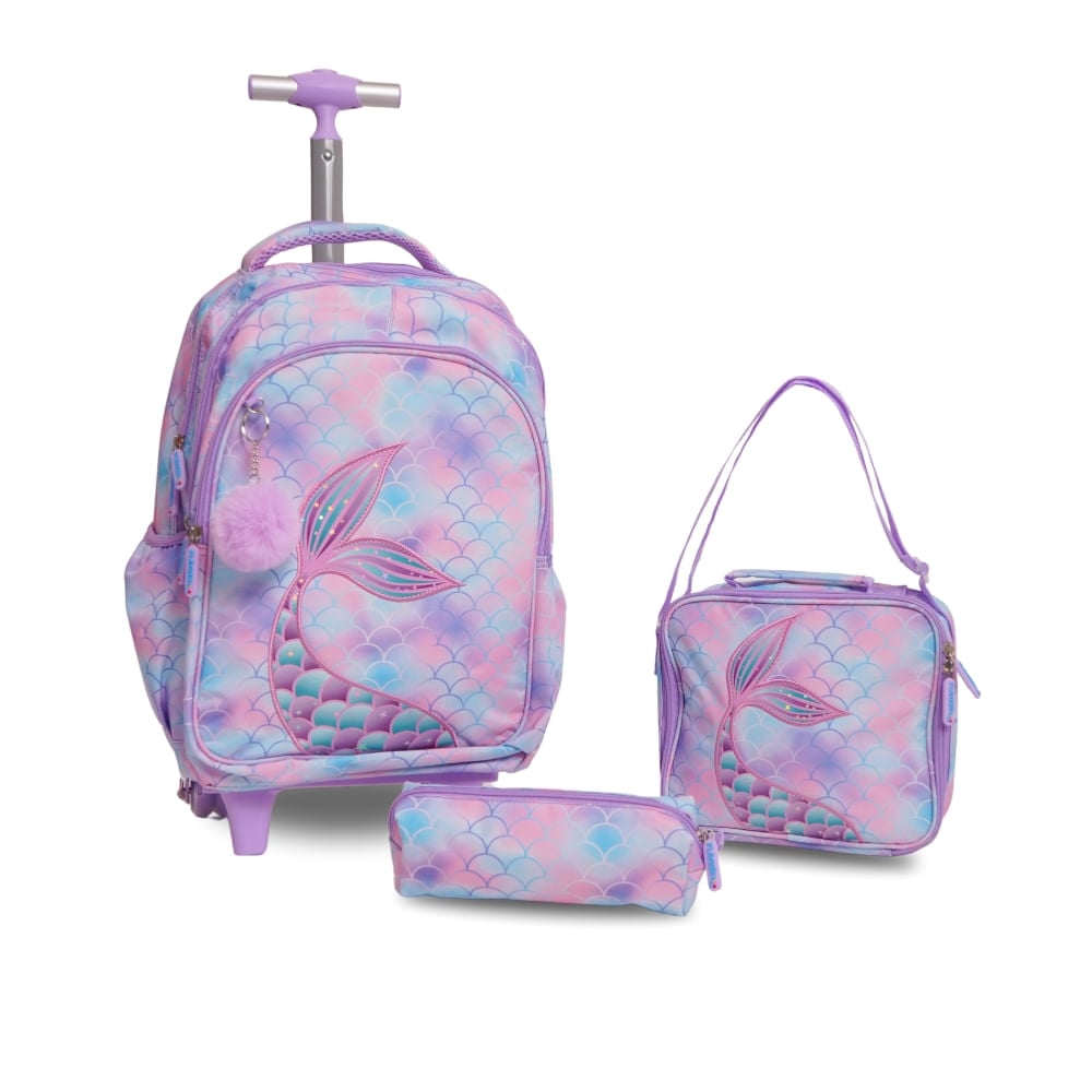 Mochila Infantil Feminina Calda de Sereia Kit Escolar | Flávio's Calçados