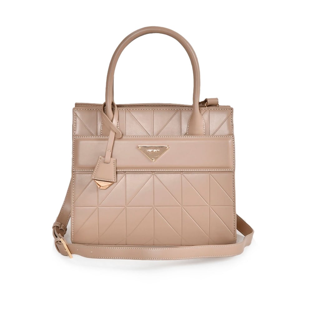 Bolsa Feminina Via Marte Nude/Preto Conforto e Estilo | Flávio's Calçados
