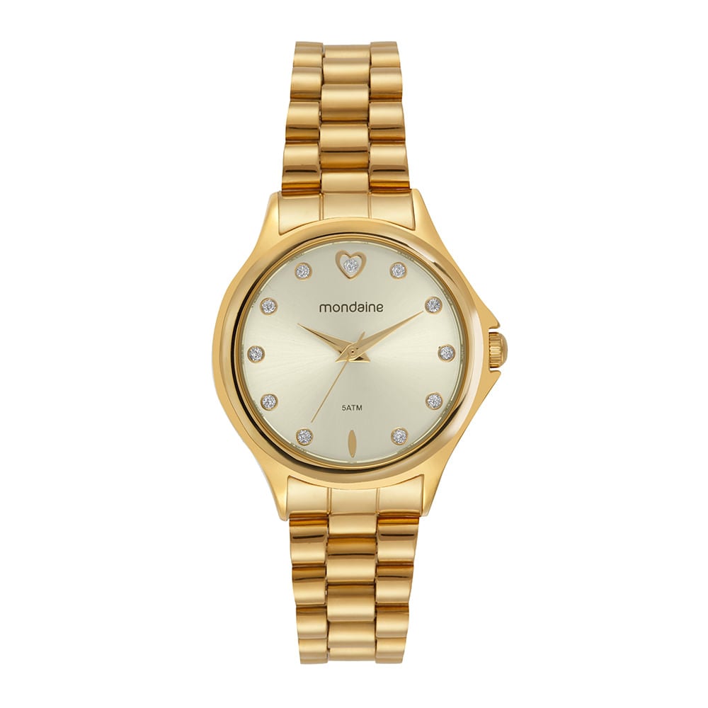Relógio Feminino Casual Mondaine Dourado | Flávio's Calçados