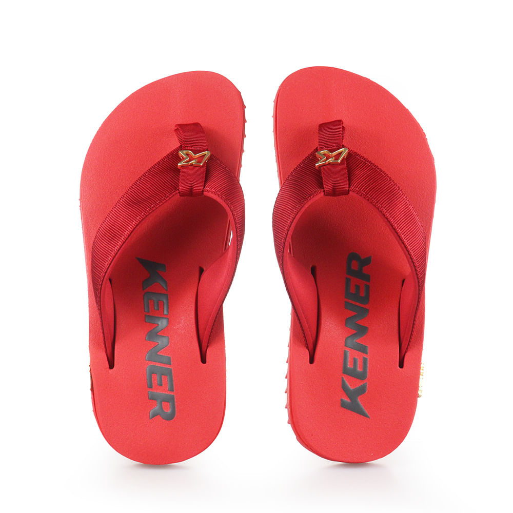 Chinelo Masculino Kenner Casual Vermelho Confortável | Flávio's Calçados