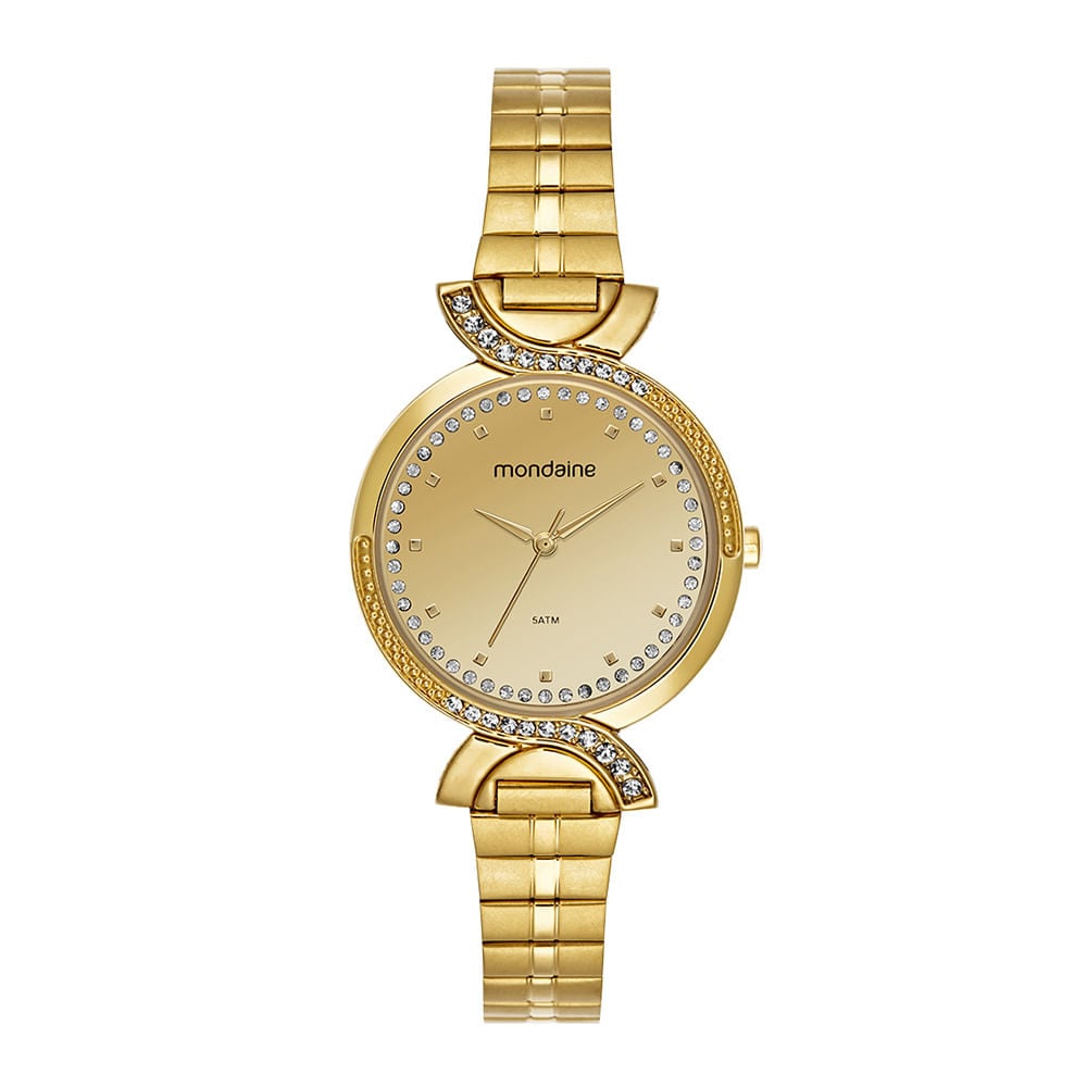 Relógio Feminino Casual Mondaine Dourado | Flávio's Calçados