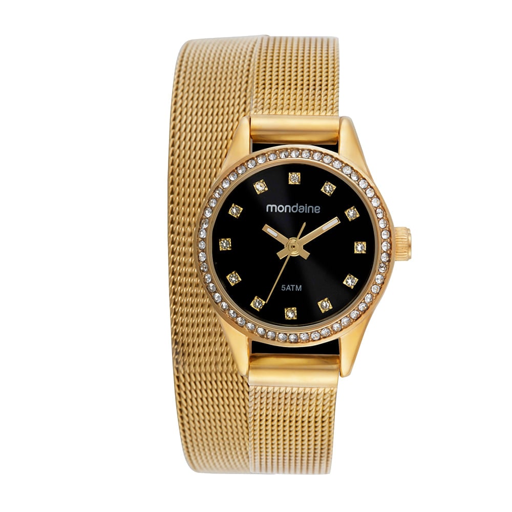 Relógio Feminino Mondaine Dourado Casual | Flávio's Calçados