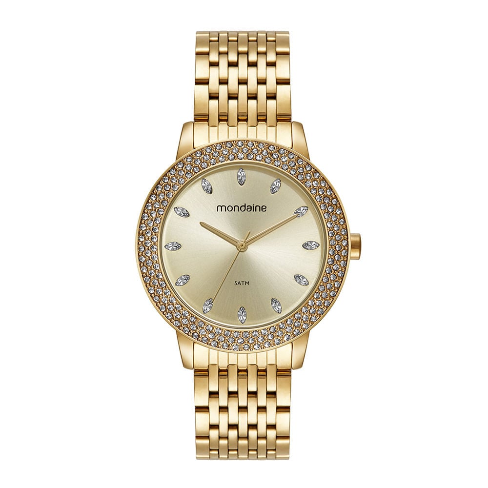 Relógio Feminino Casual Mondaine Dourado | Estilo e Conforto | Flávio's Calçados