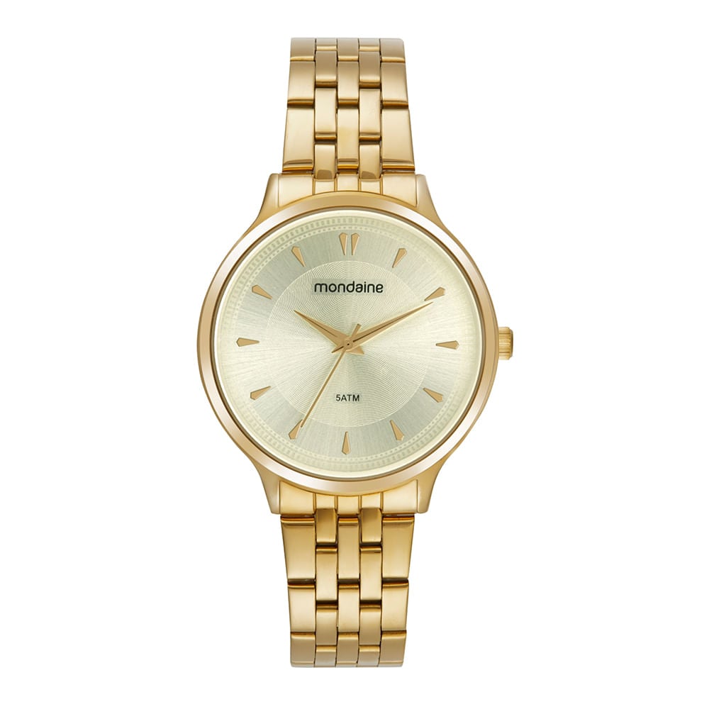 Relógio Feminino Casual Mondaine Dourado - Elegância e Conforto | Flávio's Calçados