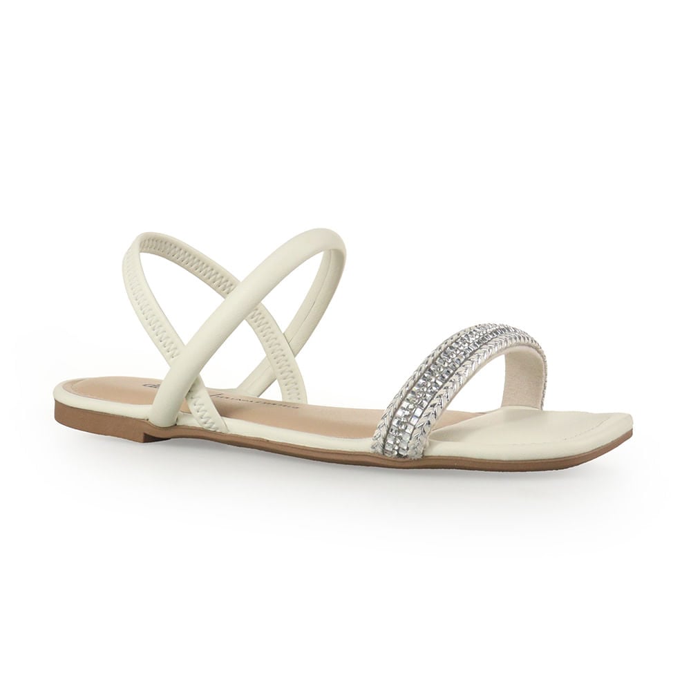 Rasteira Feminina Casual Dakota Creme Confortável | Flávio's Calçados