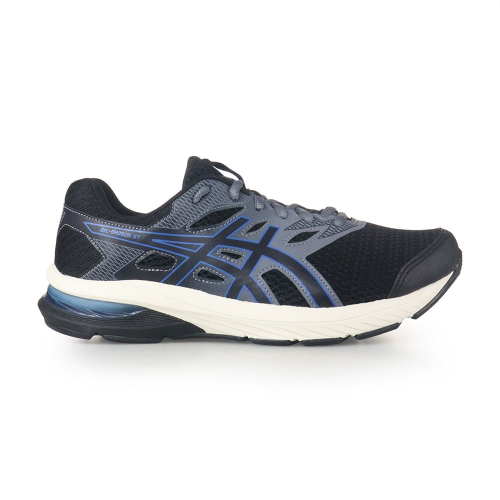 Tênis Masculino Esportivo Asics Preto/Azul - Conforto e Estilo | Flávio's Calçados