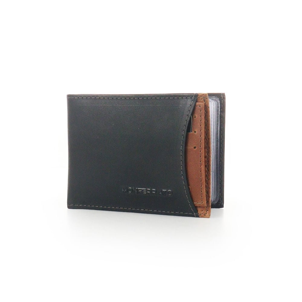 Carteira Couro Masculino Monferrato Preto – Estilo e Resistência | Flávio's Calçados