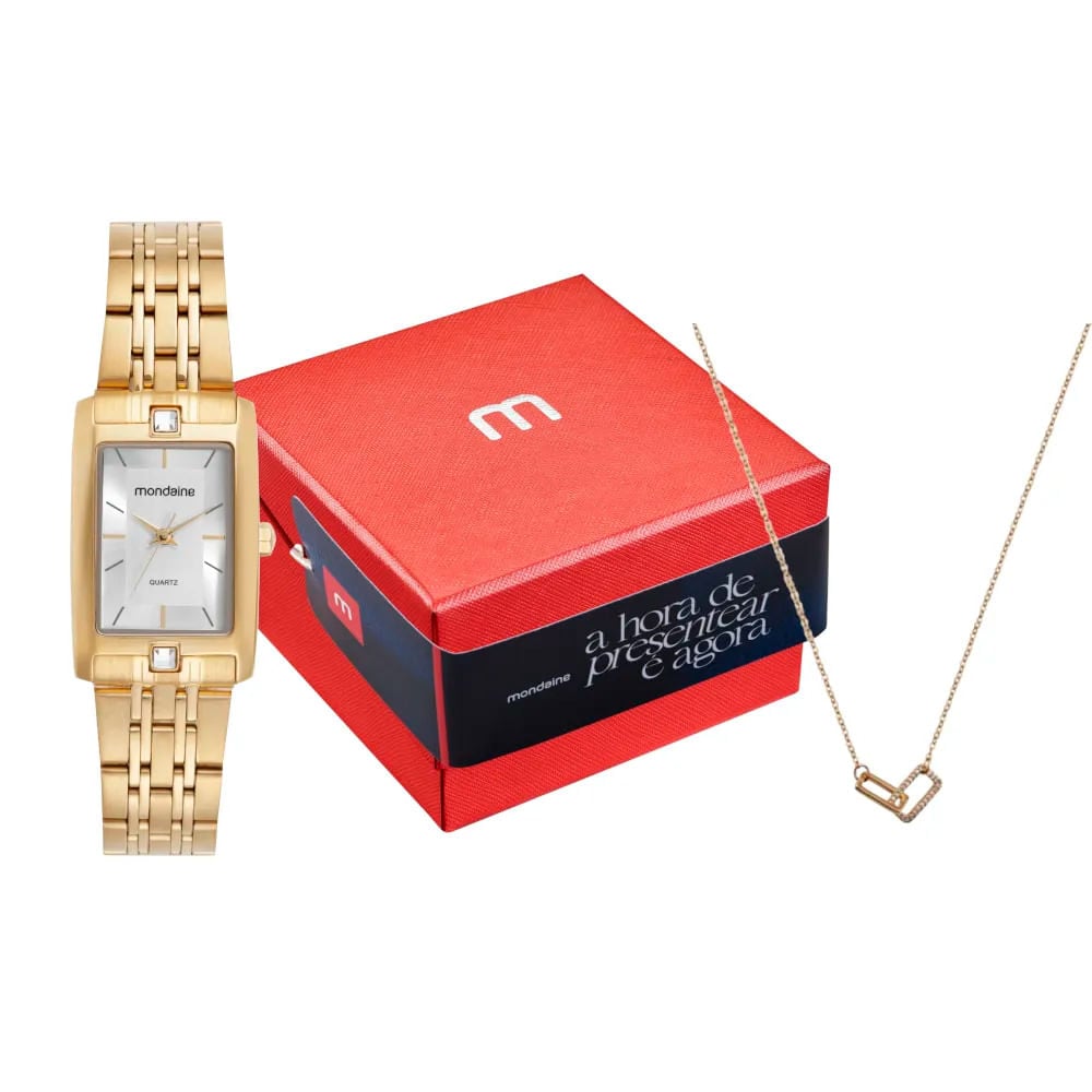 Imagem do produto Kit Relógio Feminino com Colar Mondaine - 32862LPMKDEK