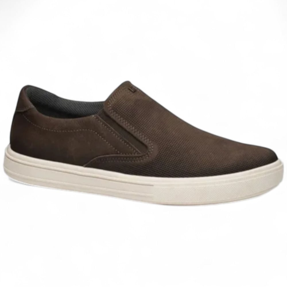 Sapatênis Slip On Pegada em Couro Chocolate | Conforto & Estilo | Flávio's Calçados