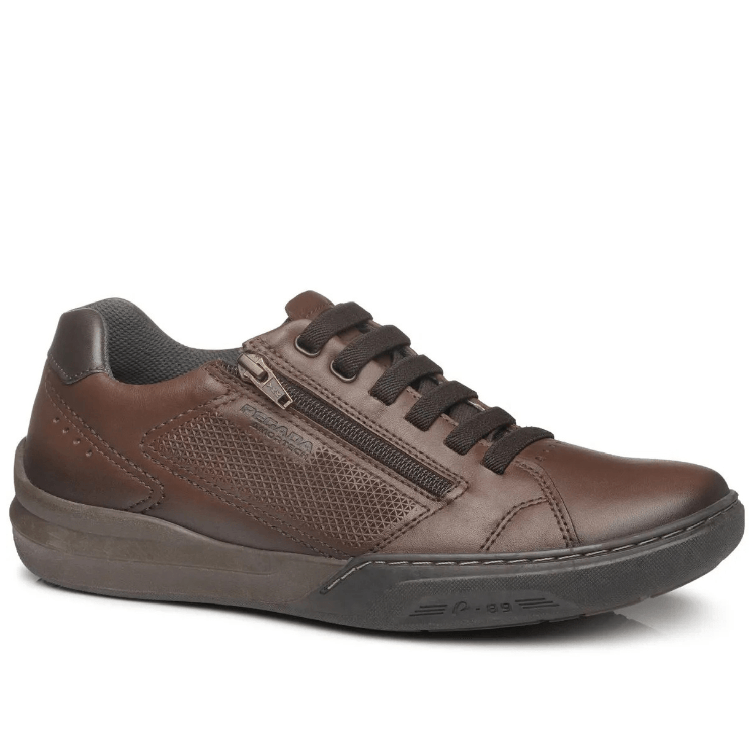 Sapatênis Pegada Masculino Couro Terracota Conforto e Estilo | Flávio's Calçados