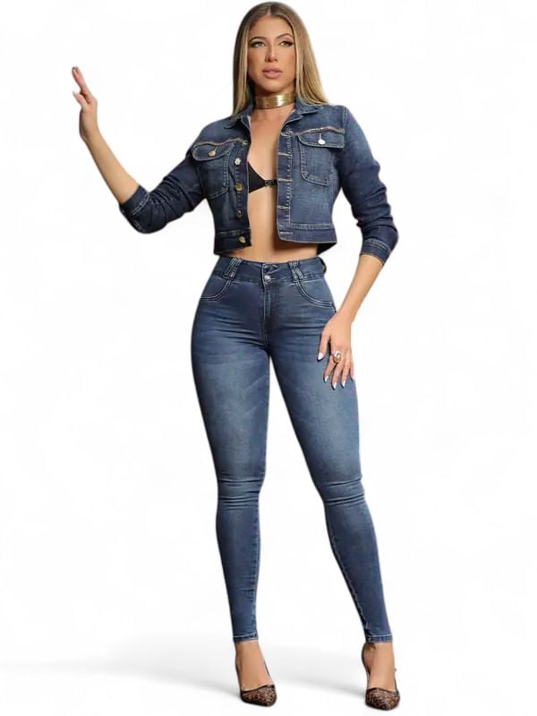 Calça Skinny Modeladora Pit Bull Jeans Lavado Escuro | Flávio's Calçados