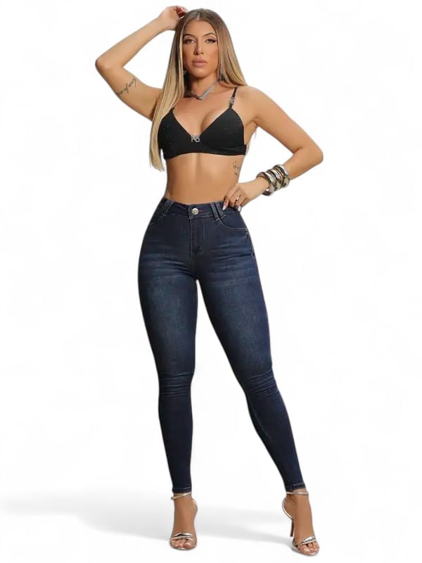 Imagem do produto Calça Skinny Hot Pants Pit Bull Jeans Cintura Super Alta - 86451