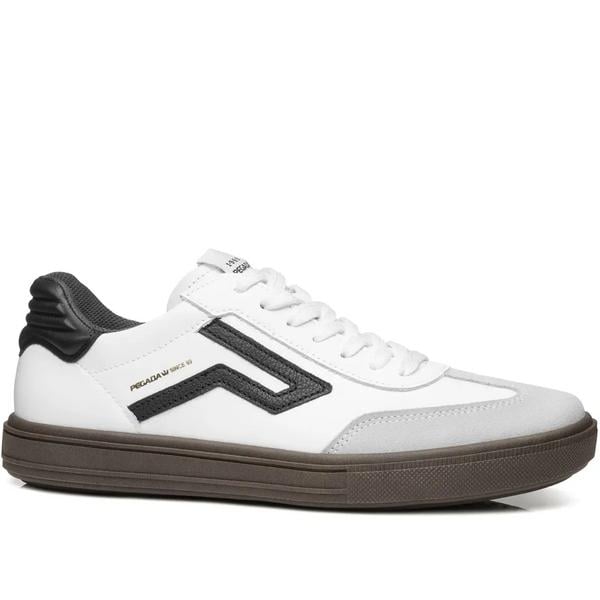 Tênis Casual Pegada Couro Branco Conforto e Estilo | Flávio’s Calçados