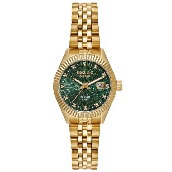 Relógio Feminino Automático Seculus Verde | Estilo e Sofisticação