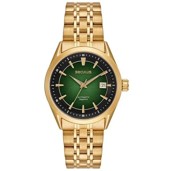 Relógio Masculino Automático Dourado Seculus | Estilo e Precisão