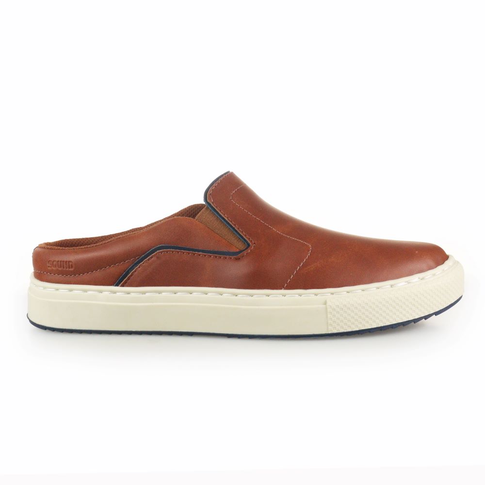 Sapatenis Masculino Casual Sound Caramelo/Preto | Conforto e Estilo | Flávio's Calçados