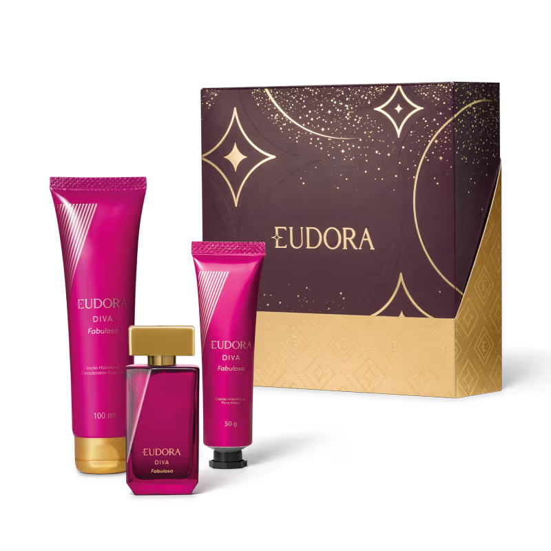 Imagem do produto Kit Feminino Eudora Diva Fabulosa Desodorante Colônia + Loção Hidratante + Creme para Mãos - 893874